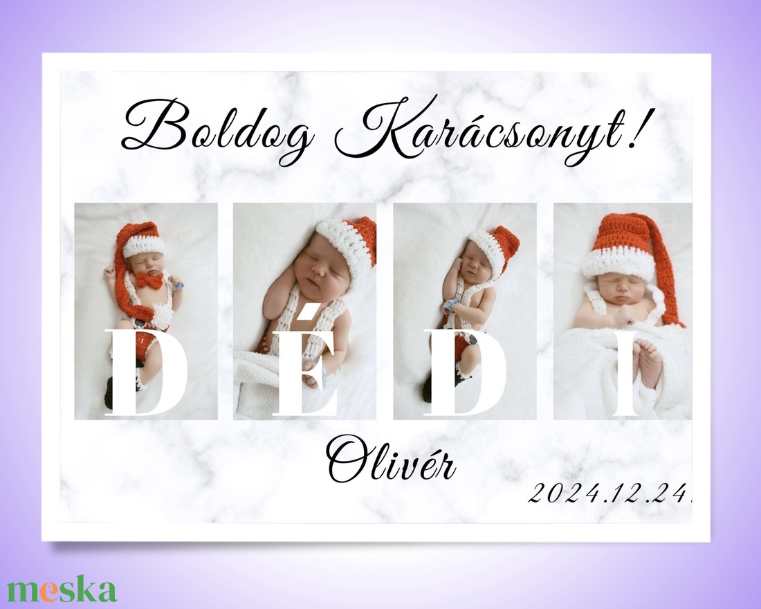 Digitális Boldog Karácsonyt poszter, saját fotókkal  - karácsony - karácsonyi lakásdekoráció - karácsonyi lakásdíszek - Meska.hu