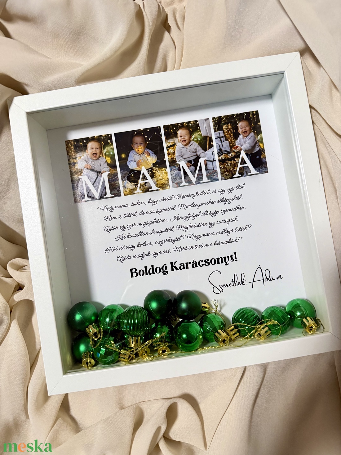 Boldog Karácsonyt 3D képkeret, falikép, karácsonyi ajándék  - karácsony - karácsonyi ajándékozás - karácsonyi képeslap, üdvözlőlap, ajándékkísérő - Meska.hu