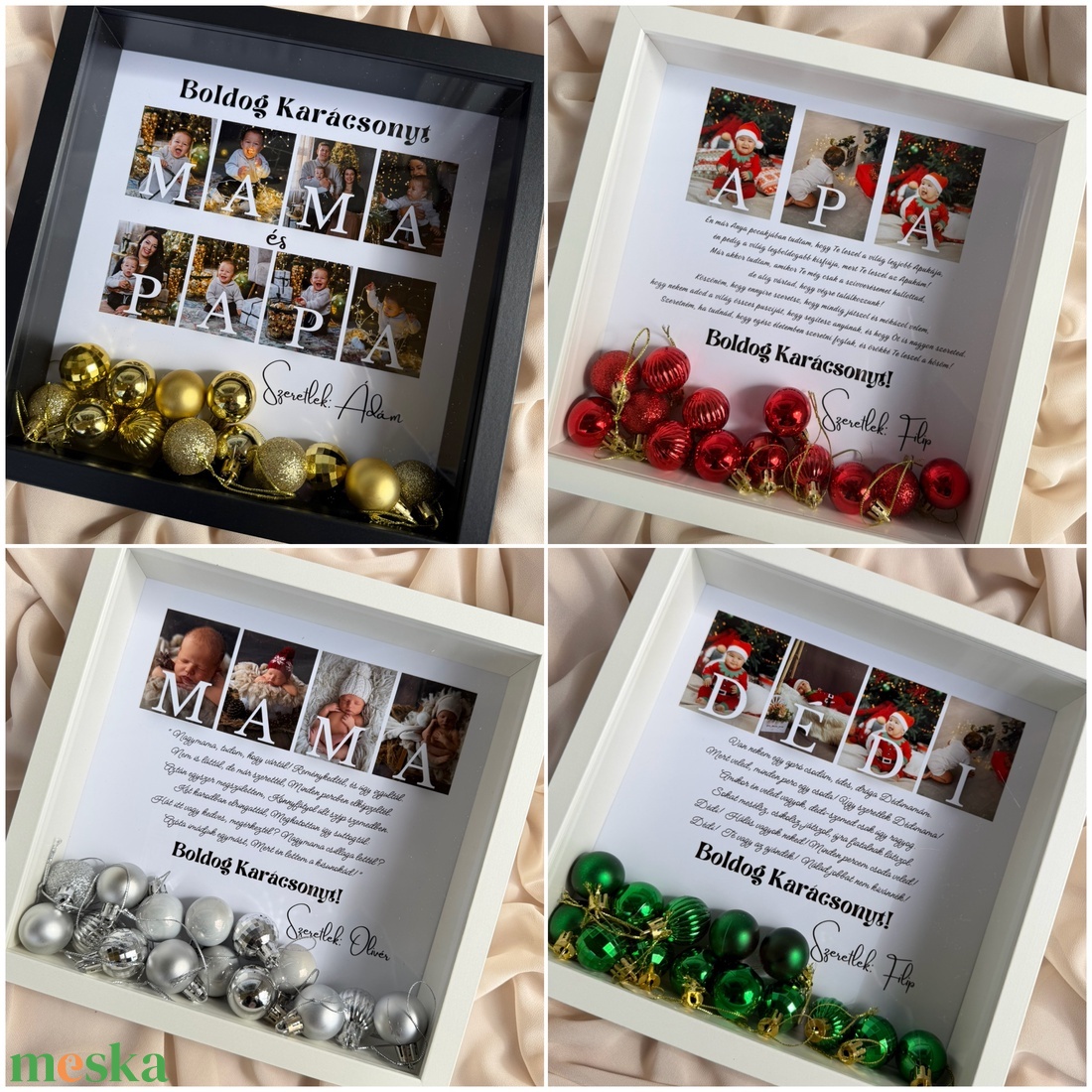 Boldog Karácsonyt 3D képkeret, falikép, karácsonyi ajándék  - karácsony - karácsonyi ajándékozás - karácsonyi képeslap, üdvözlőlap, ajándékkísérő - Meska.hu