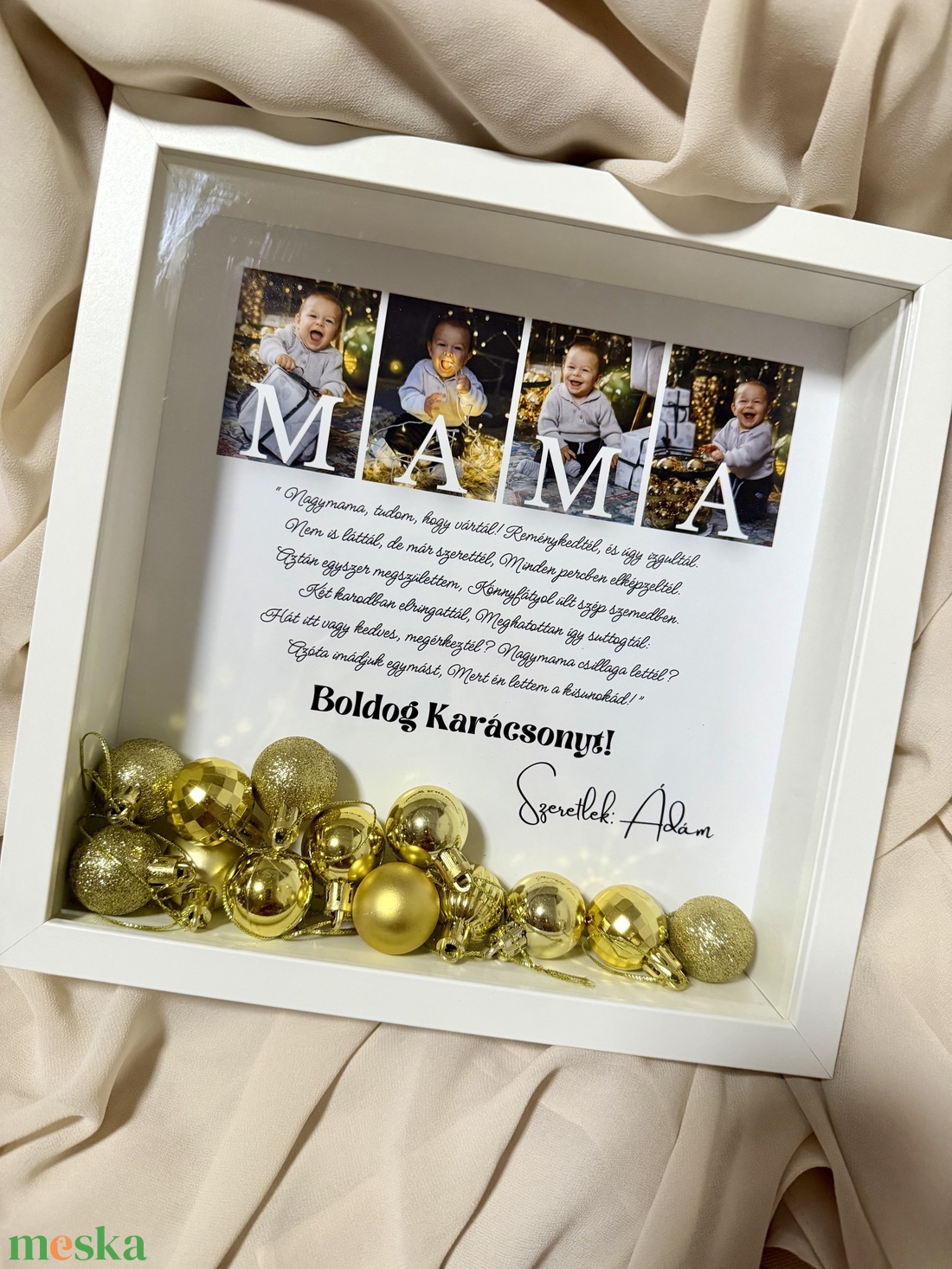 Boldog Karácsonyt 3D képkeret, falikép, karácsonyi ajándék  - karácsony - karácsonyi ajándékozás - karácsonyi képeslap, üdvözlőlap, ajándékkísérő - Meska.hu