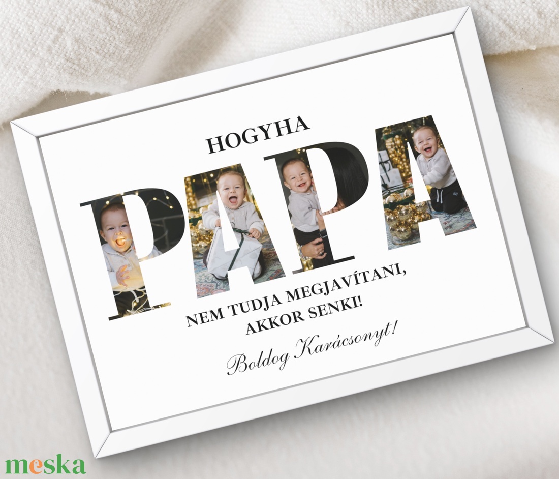 Boldog Karácsonyt Papa falikép - karácsony - karácsonyi lakásdekoráció - karácsonyi lakásdíszek - Meska.hu