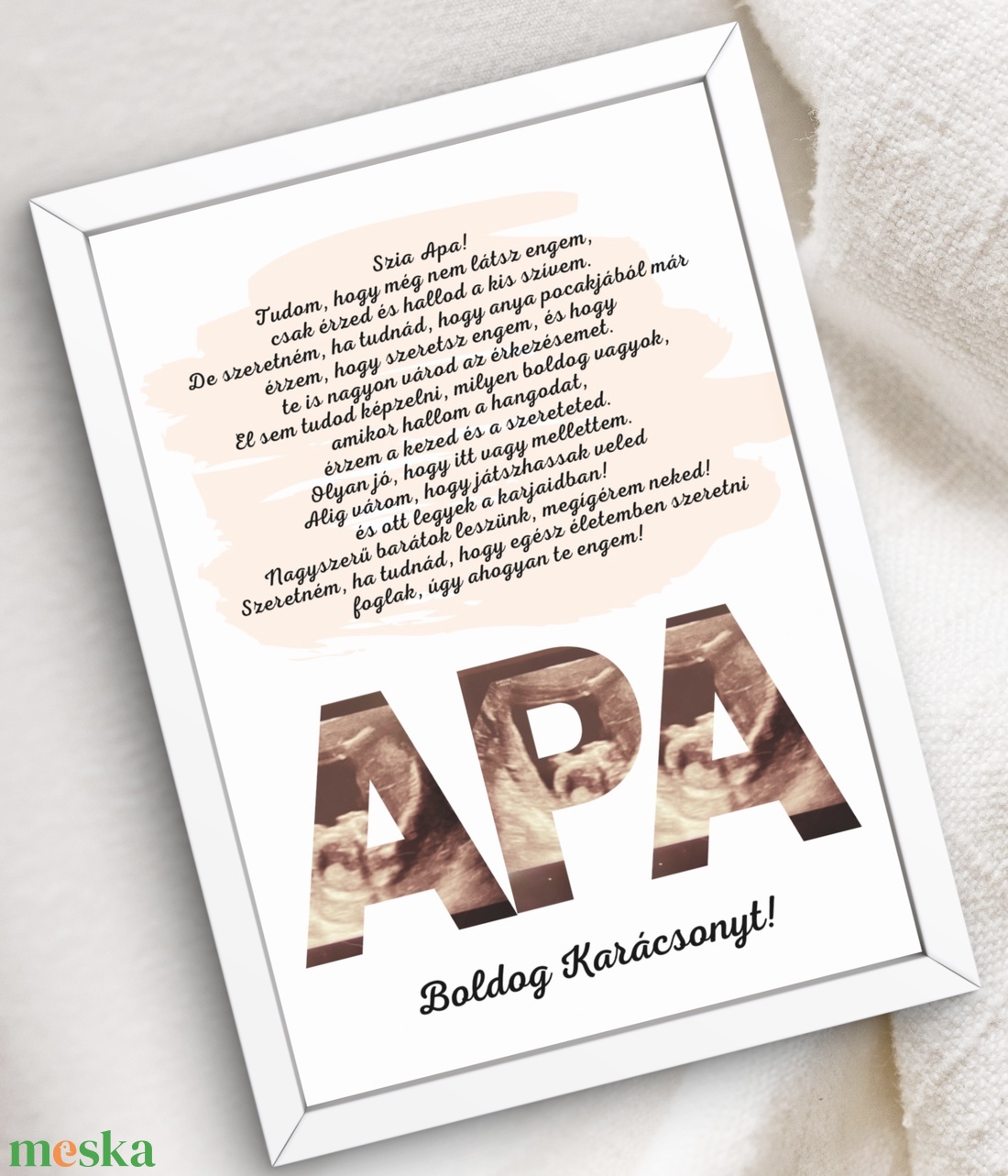 Boldog Karácsonyt Bababejelentő falikép - karácsony - karácsonyi lakásdekoráció - karácsonyi lakásdíszek - Meska.hu