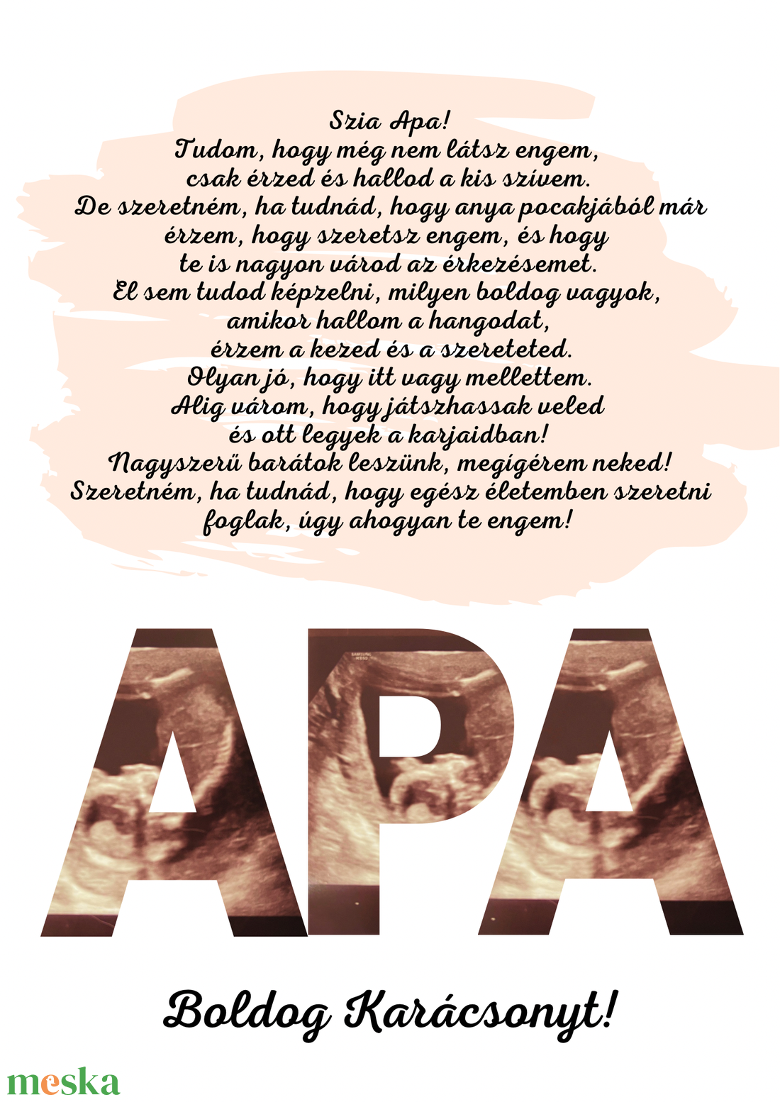 Boldog Karácsonyt Bababejelentő falikép - karácsony - karácsonyi lakásdekoráció - karácsonyi lakásdíszek - Meska.hu