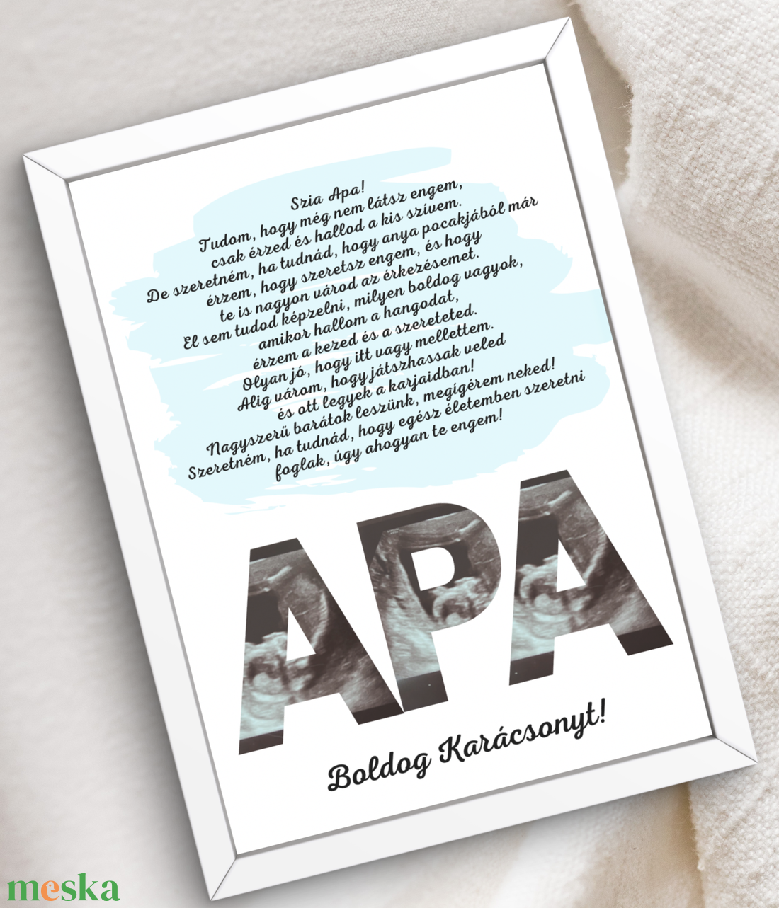 Boldog Karácsonyt Bababejelentő falikép - karácsony - karácsonyi lakásdekoráció - karácsonyi lakásdíszek - Meska.hu