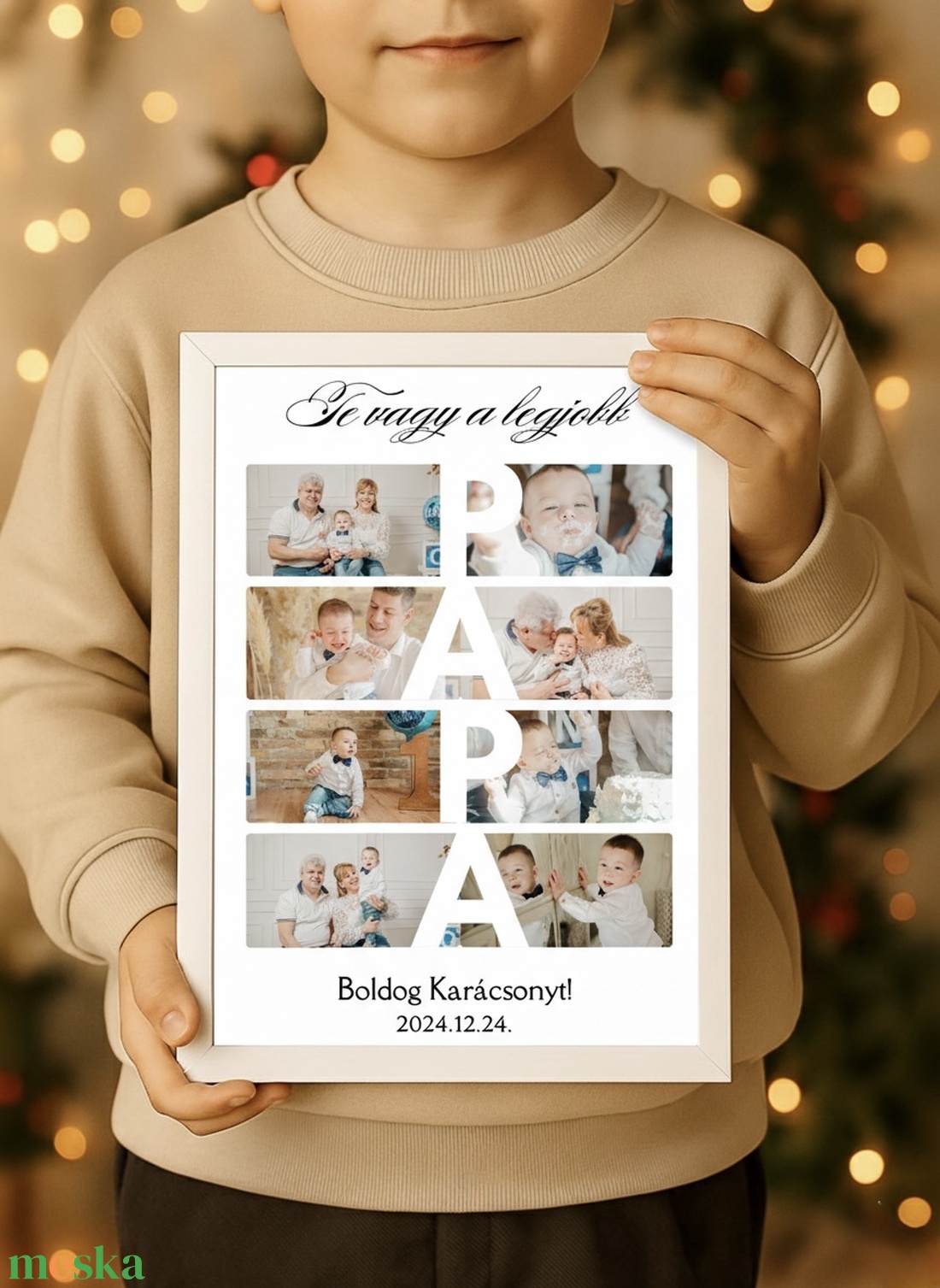 Boldog Karácsonyt Papa falikép - karácsony - karácsonyi lakásdekoráció - karácsonyi lakásdíszek - Meska.hu