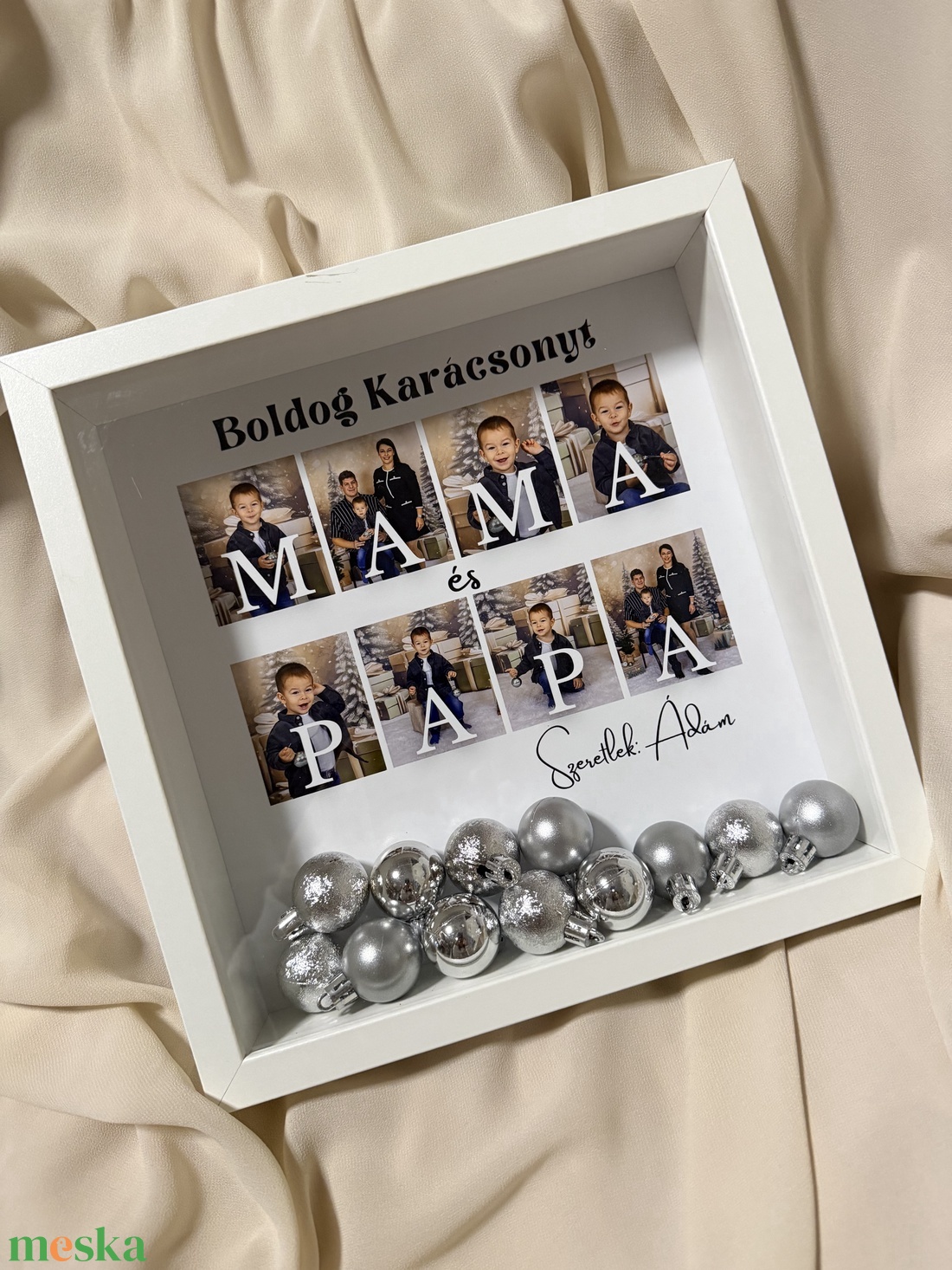 Boldog Karácsonyt 3D képkeret, falikép, karácsonyi ajándék  - karácsony - karácsonyi ajándékozás - karácsonyi képeslap, üdvözlőlap, ajándékkísérő - Meska.hu