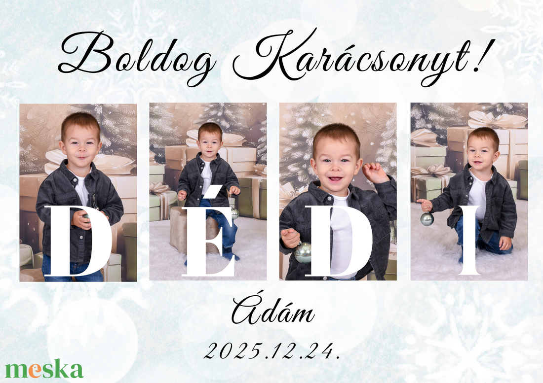 Boldog Karácsonyt Dédi falikép - karácsony - karácsonyi lakásdekoráció - karácsonyi lakásdíszek - Meska.hu