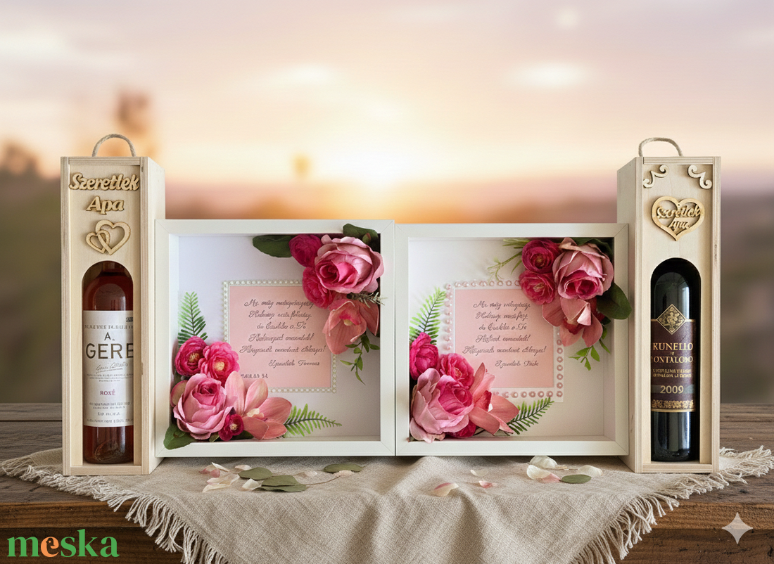 Dupla Páros Szülőköszöntő ajándék- 2 apa + 2 anya - esküvő - emlék & ajándék - szülőköszöntő ajándék - Meska.hu