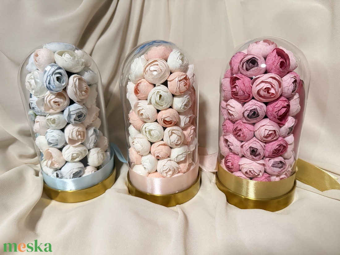 Szülőköszöntő örökrózsa virágbúra  - esküvő - emlék & ajándék - szülőköszöntő ajándék - Meska.hu