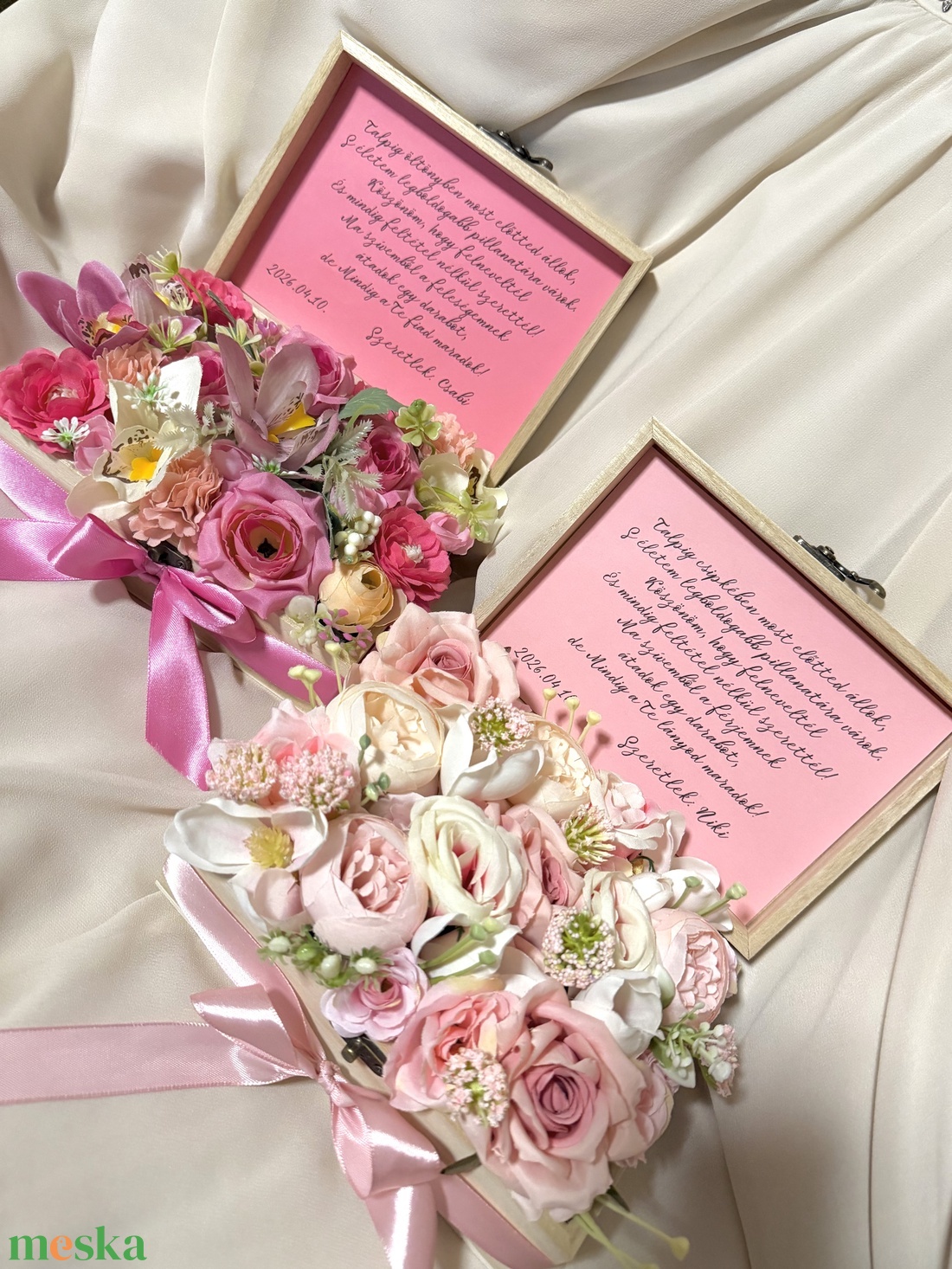 Szülőköszöntő virágbox - esküvő - emlék & ajándék - szülőköszöntő ajándék - Meska.hu