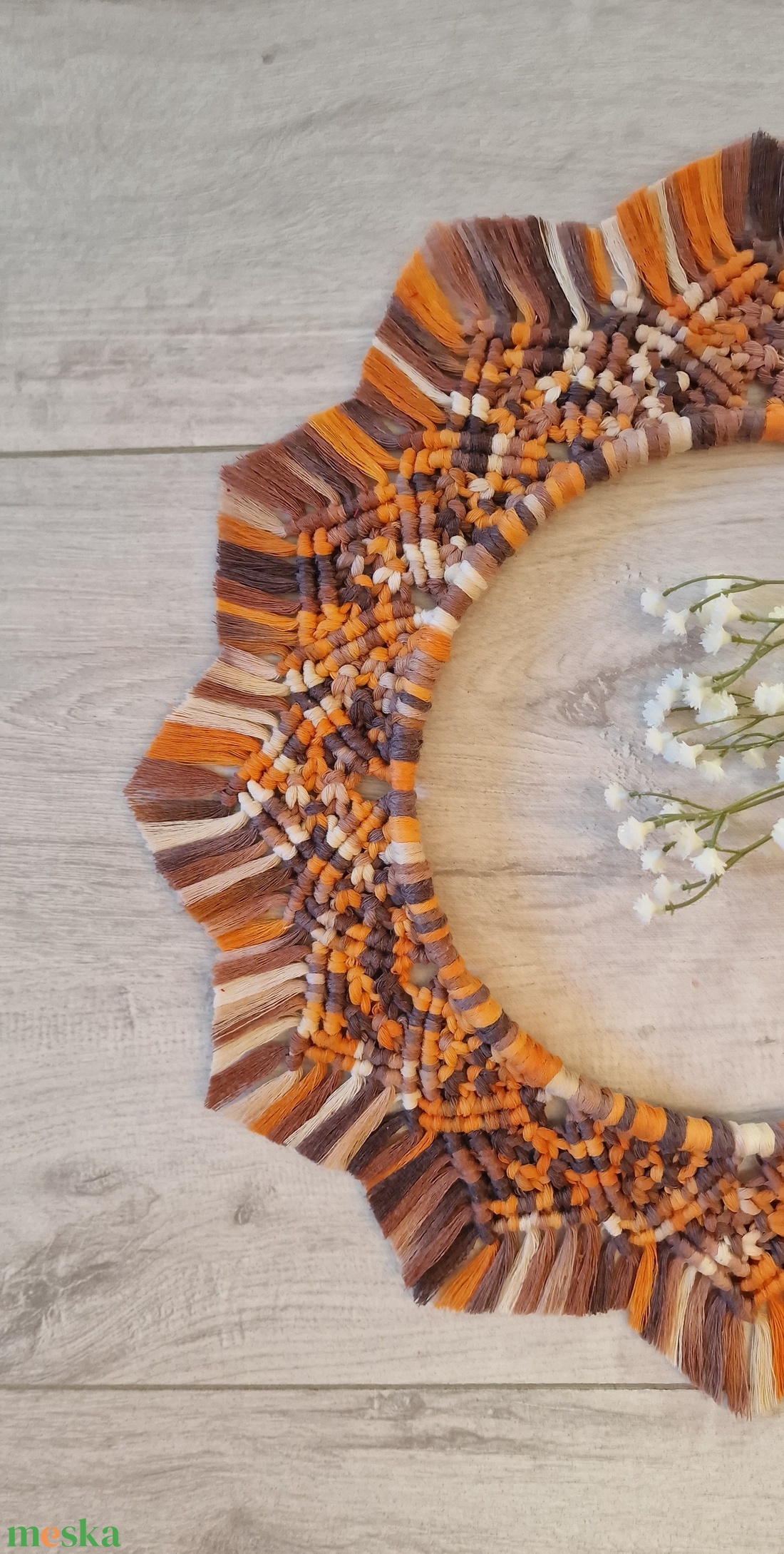 Őszi makramé mandala falidísz - otthon & életmód - dekoráció - fali és függő dekoráció - falra akasztható dekor - Meska.hu Őszi makramé mandala falidísz - otthon & életmód - dekoráció - fali és függő dekoráció - falra akasztható dekor - Meska.hu