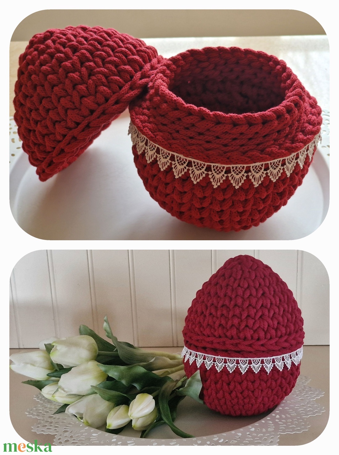 Horgolt tojás tároló - ünnepi díszek, dekorációk - húsvéti díszek és dekorációk - húsvéti tojás, hímestojás - Meska.hu