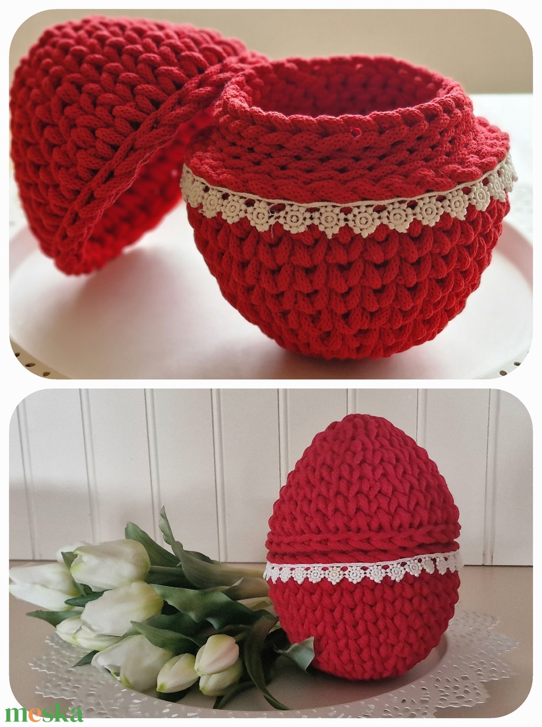 Horgolt tojás tároló - ünnepi díszek, dekorációk - húsvéti díszek és dekorációk - húsvéti tojás, hímestojás - Meska.hu