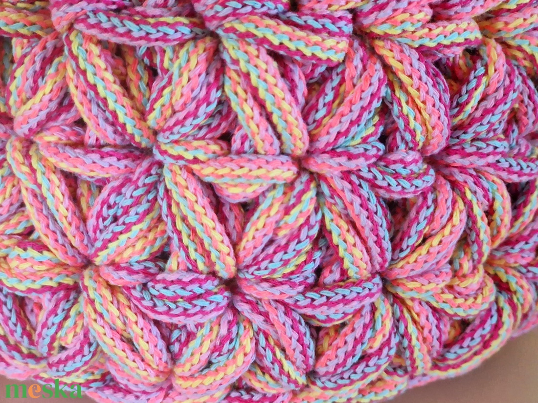 Horgolt jázmin mintás kosár - otthon & életmód - tárolás & rendszerezés - tárolókosár - Meska.hu