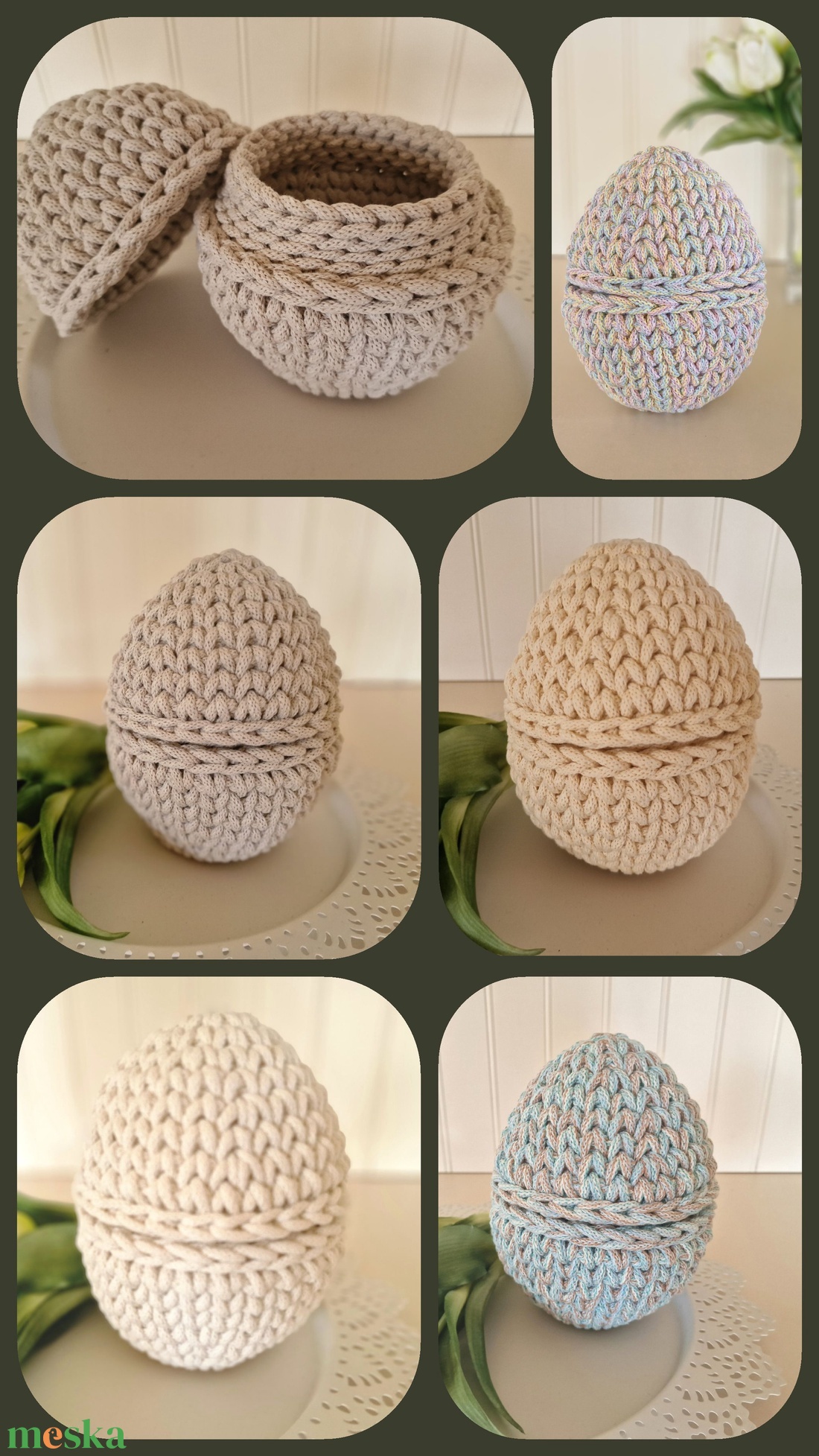 Horgolt tojás tároló - ünnepi díszek, dekorációk - húsvéti díszek és dekorációk - húsvéti tojás, hímestojás - Meska.hu