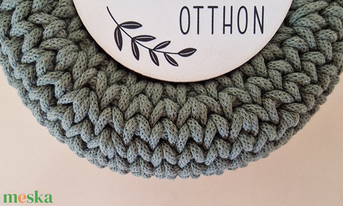  Horgolt kopogtató-édes otthon felirattal - otthon & életmód - dekoráció - ajtó- és ablak dekoráció - ajtódísz & kopogtató - Meska.hu