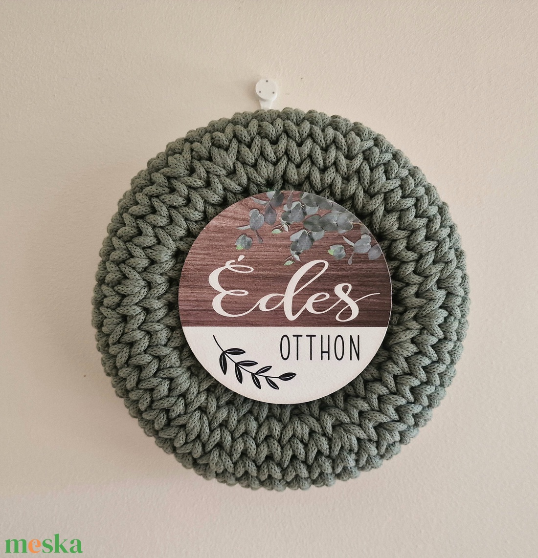  Horgolt kopogtató-édes otthon felirattal - otthon & életmód - dekoráció - ajtó- és ablak dekoráció - ajtódísz & kopogtató - Meska.hu