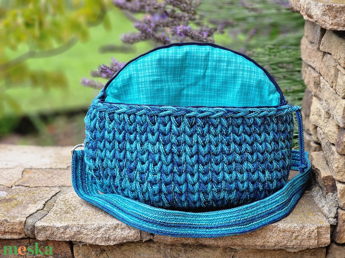 Horgolt táska/crossbody- óceán - táska & tok - övtáska - Meska.hu