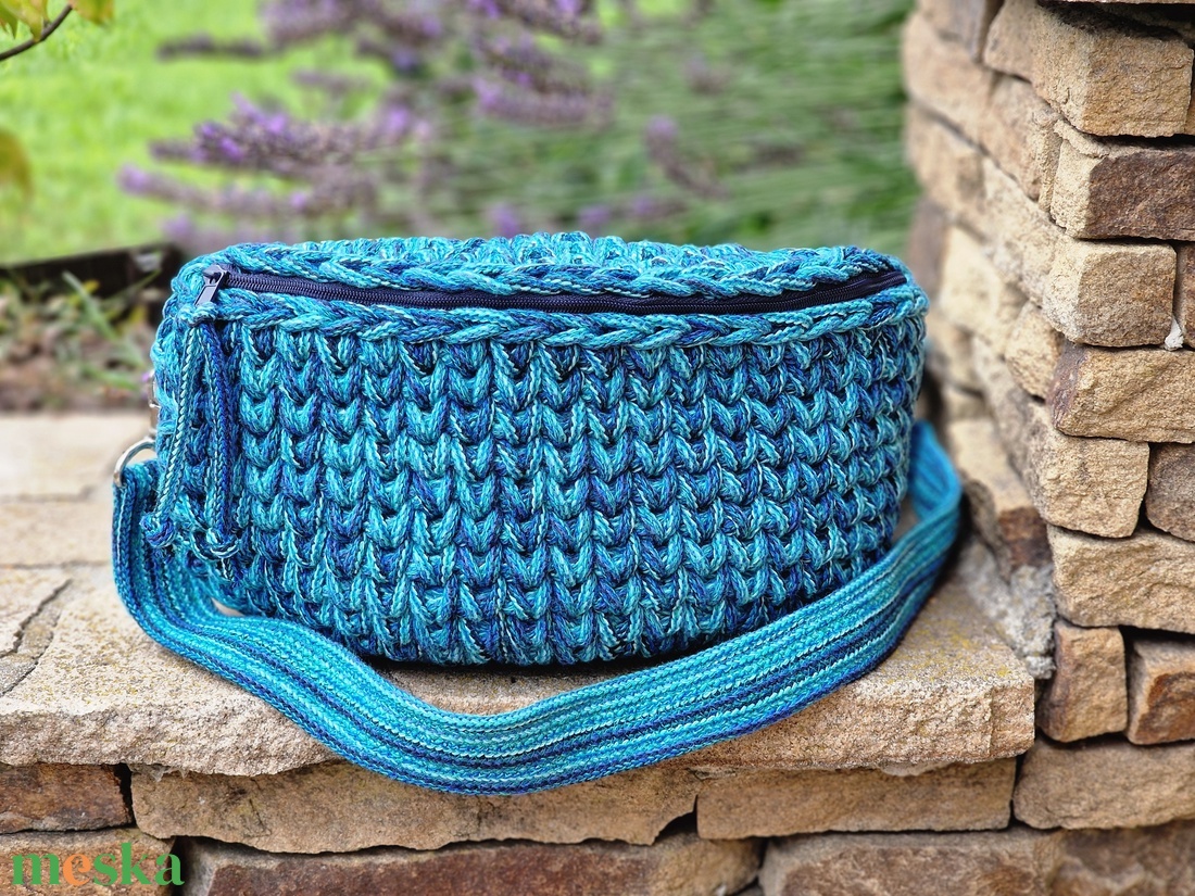 Horgolt táska/crossbody- óceán - táska & tok - övtáska - Meska.hu