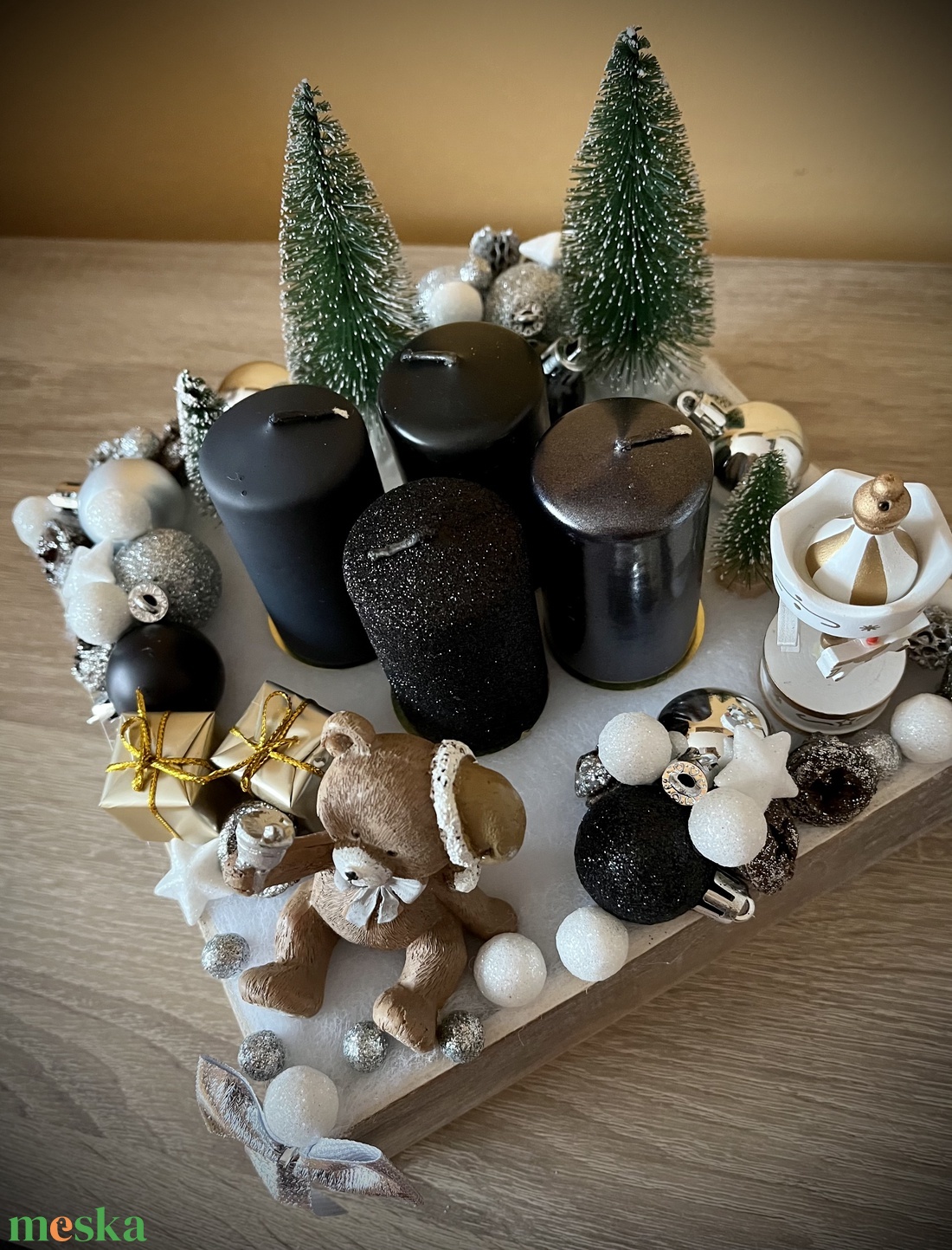 Adventi box feketén-fehéren :) - karácsony - adventi díszek - adventi asztaldísz - Meska.hu