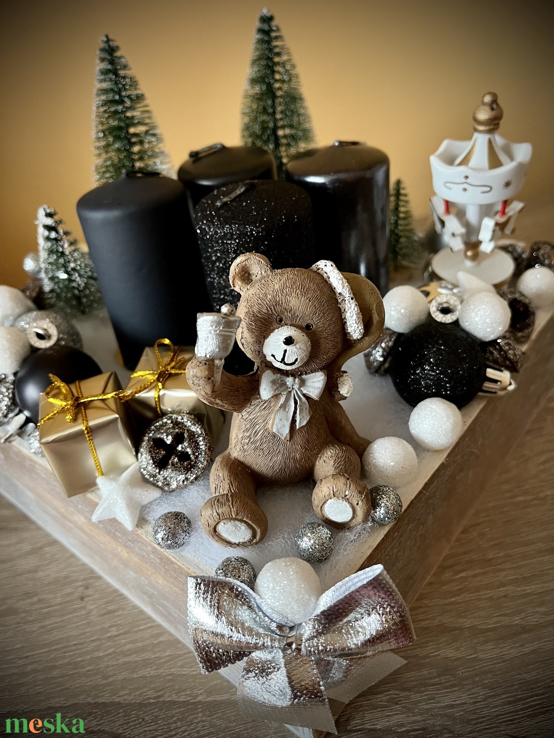 Adventi box feketén-fehéren :) - karácsony - adventi díszek - adventi asztaldísz - Meska.hu