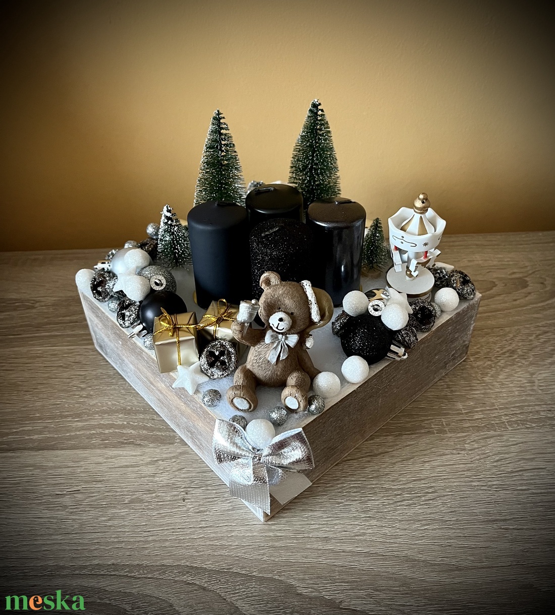 Adventi box feketén-fehéren :) - karácsony - adventi díszek - adventi asztaldísz - Meska.hu