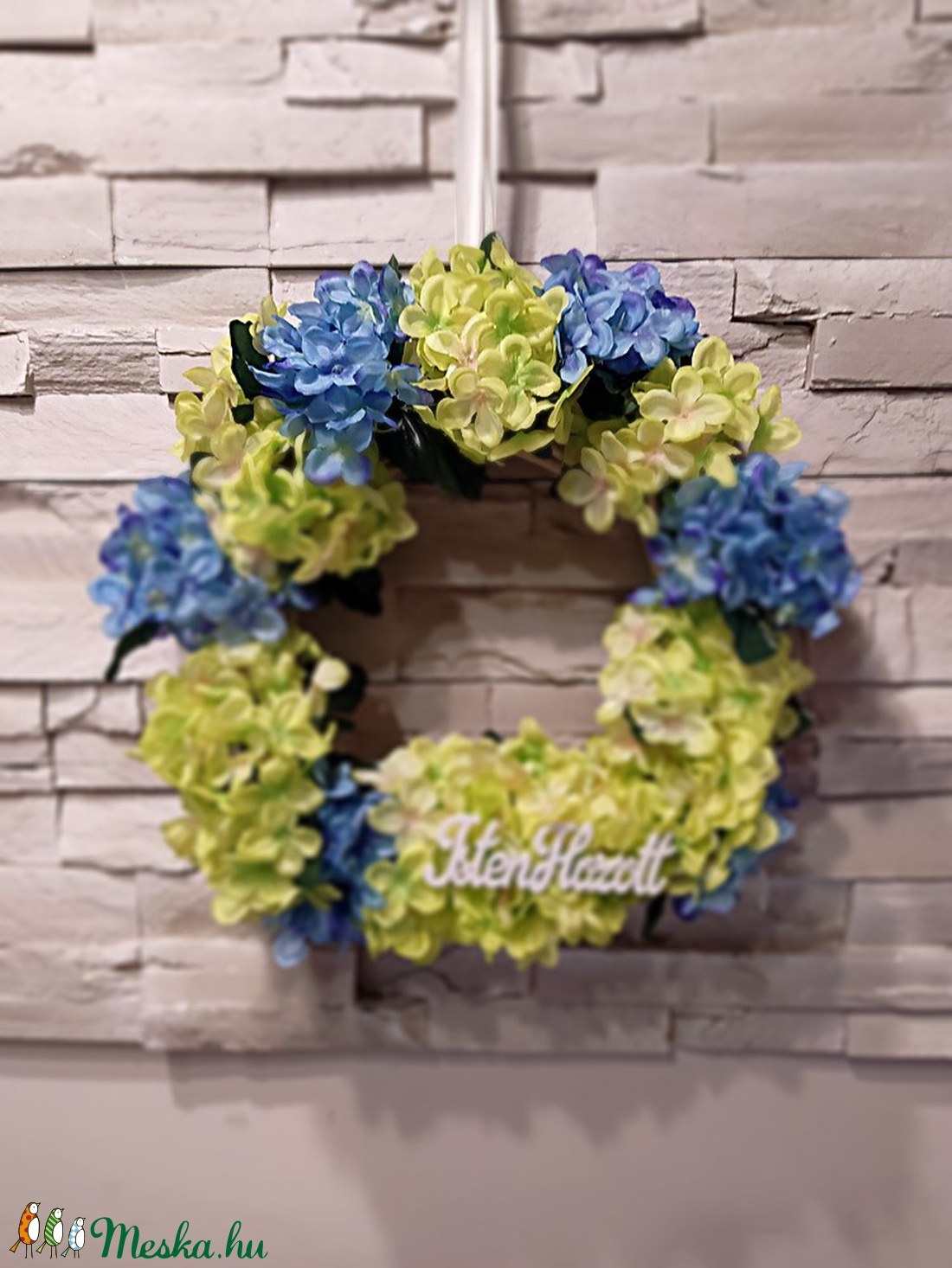 Tavaszi hortenzia kopogtató 30 cm - otthon & életmód - dekoráció - Meska.hu