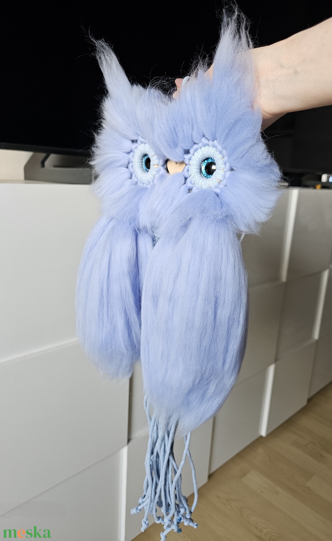 Skye- az égbolt őrzője makramé bagoly fali dekoráció  - otthon & életmód - dekoráció - fali és függő dekoráció - függődísz - Meska.hu