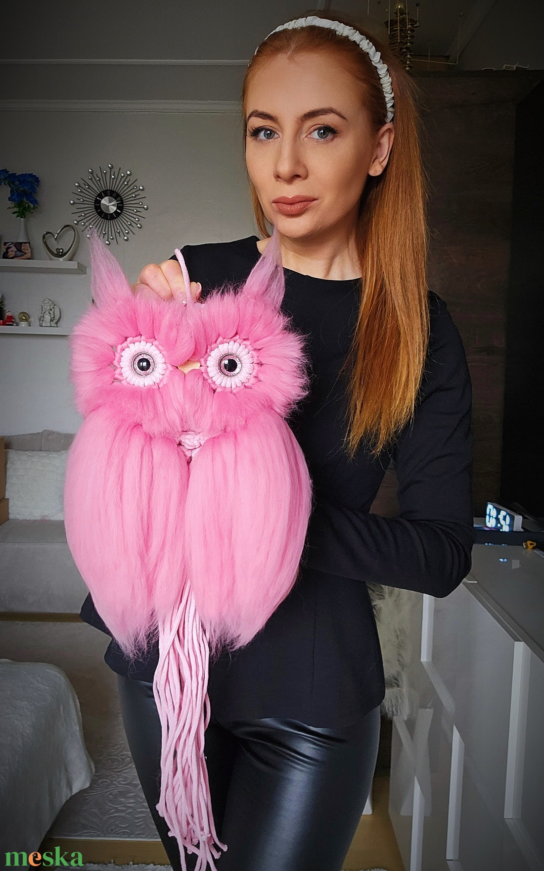 Rosie- a szívhang bagoly makramé bagoly fali dekoráció  - otthon & életmód - dekoráció - fali és függő dekoráció - függődísz - Meska.hu