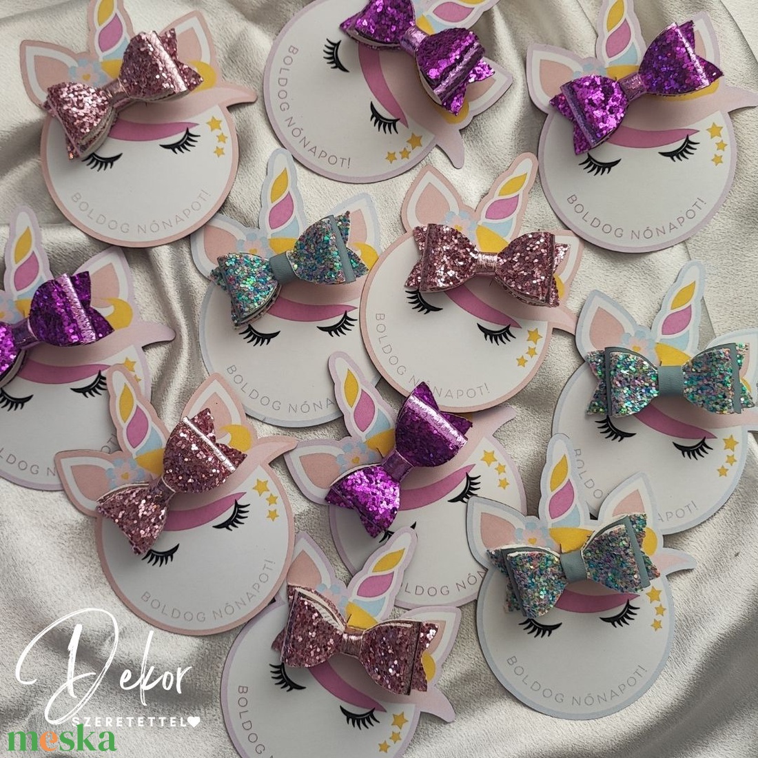 Masnis hajcsat kislányoknak � nőnapi ajándék unikornisos kártyával - ruha & divat - hajdísz & hajcsat - hajcsat & hajtű - Meska.hu