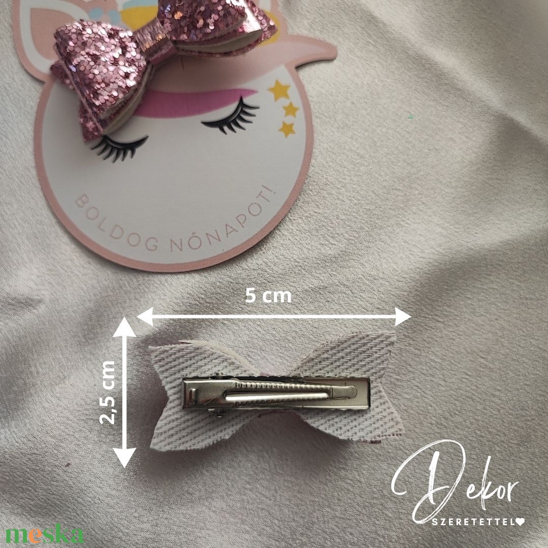 Masnis hajcsat kislányoknak � nőnapi ajándék unikornisos kártyával - ruha & divat - hajdísz & hajcsat - hajcsat & hajtű - Meska.hu