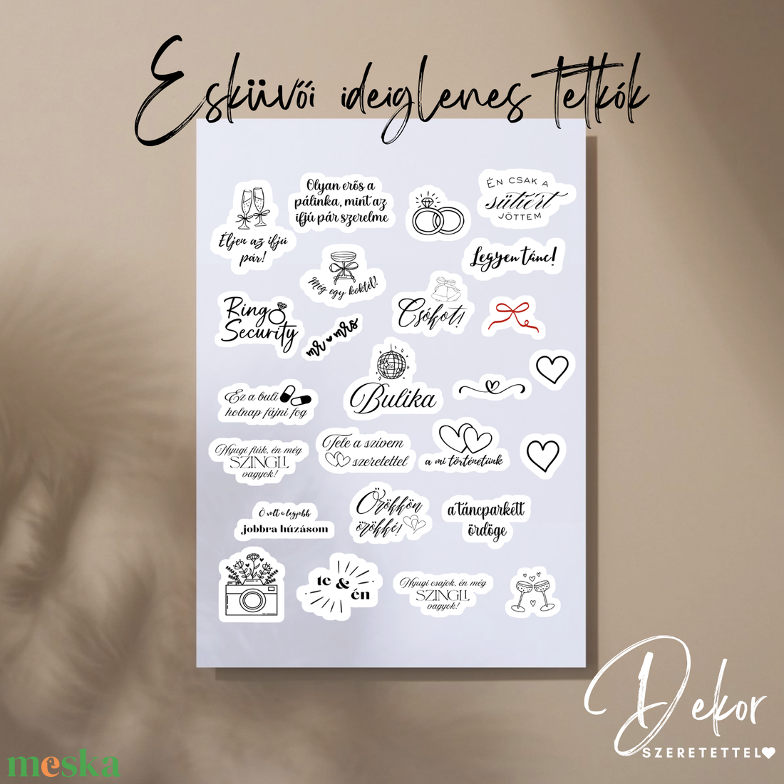 Esküvői ideiglenes tetoválás � lemosható vendégajándék és buli kiegészítő - otthon & életmód - papír, írószer - ideiglenes tetoválás - Meska.hu