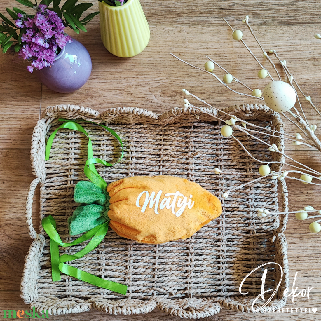 Húsvéti répa zsák � kedves ajándékcsomagolás tojásokhoz és apró meglepetésekhez - ünnepi díszek, dekorációk - húsvéti díszek és dekorációk - húsvéti ajándékátadó - Meska.hu