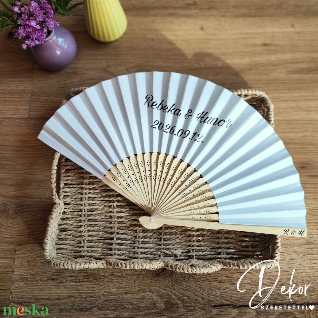 Egyedi feliratos legyező esküvőre, lánybúcsúra vagy egyéb eseményre - esküvő - emlék & ajándék - köszönőajándék - Meska.hu