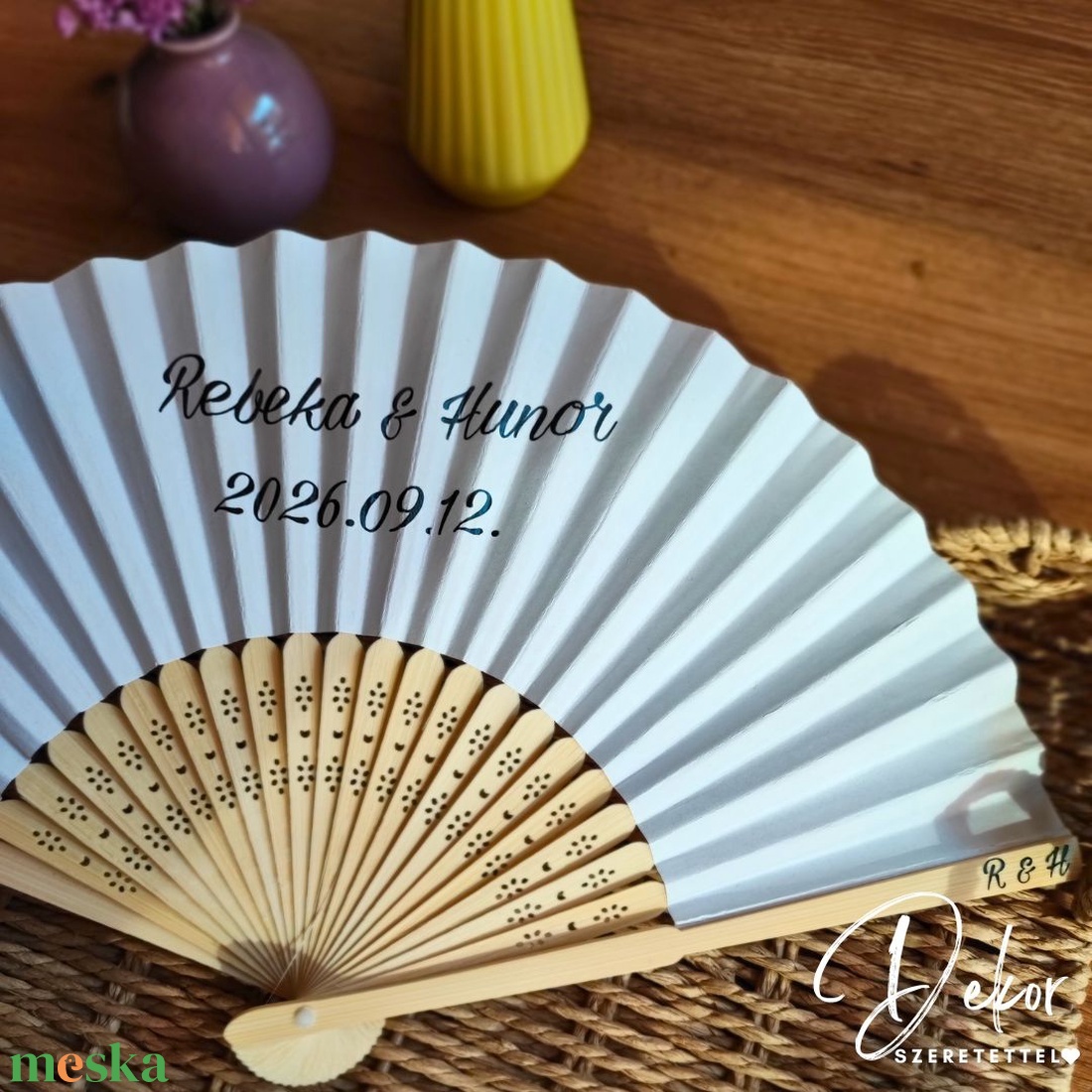 Egyedi feliratos legyező esküvőre, lánybúcsúra vagy egyéb eseményre - esküvő - emlék & ajándék - köszönőajándék - Meska.hu