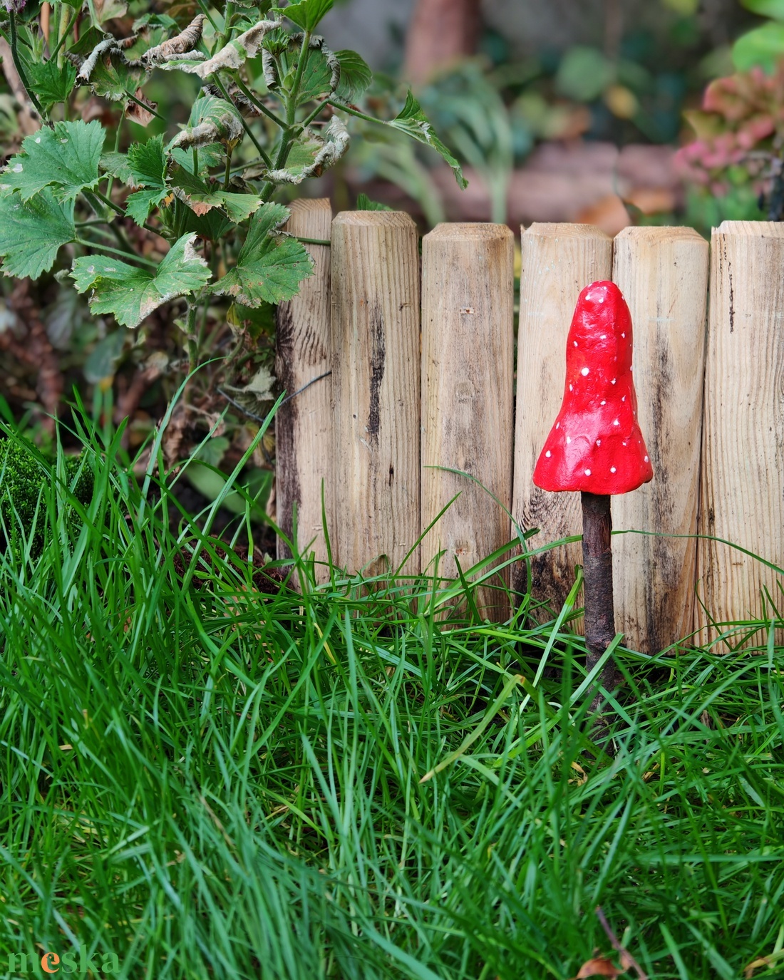 Fényes piros gombavirág - otthon & életmód - ház & kert - kerti dísz - Meska.hu
