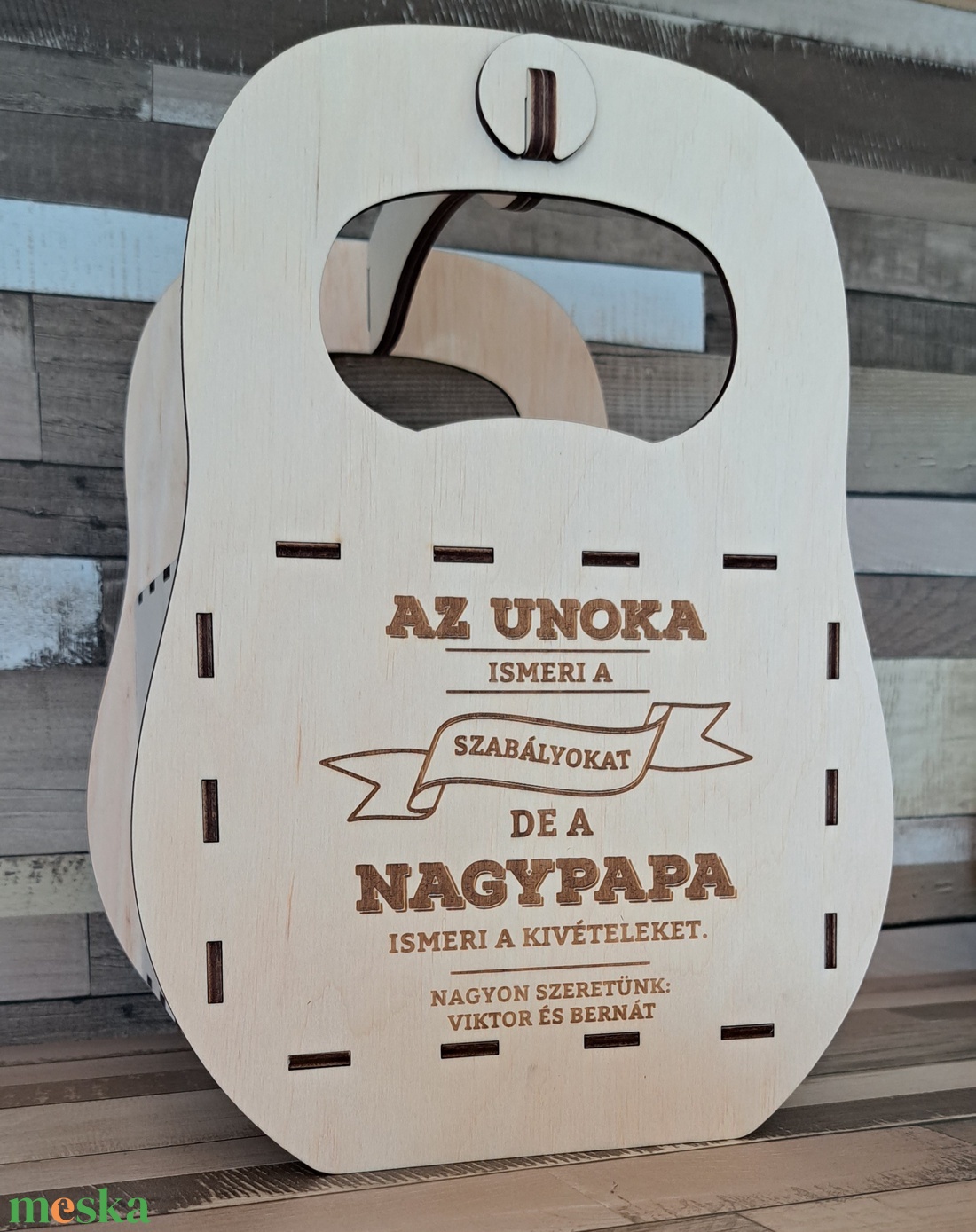 AJÁNDÉK SÖRTARTÓ- ESKÜVŐI KÖSZÖNŐAJÁNDÉK, APÁKNAPJA stb... - otthon & életmód - konyhafelszerelés, tálalás - italos kellékek - sörtartó - Meska.hu