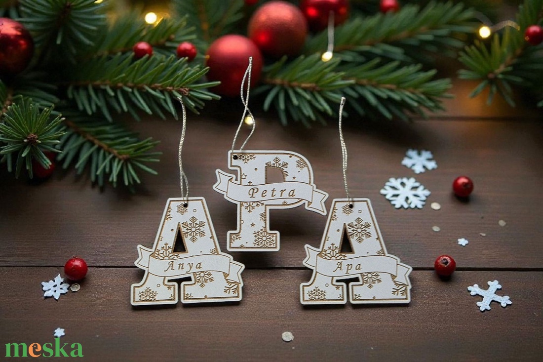 Neves karácsonyfa dísz - karácsony - karácsonyi lakásdekoráció - karácsonyfadíszek - Meska.hu