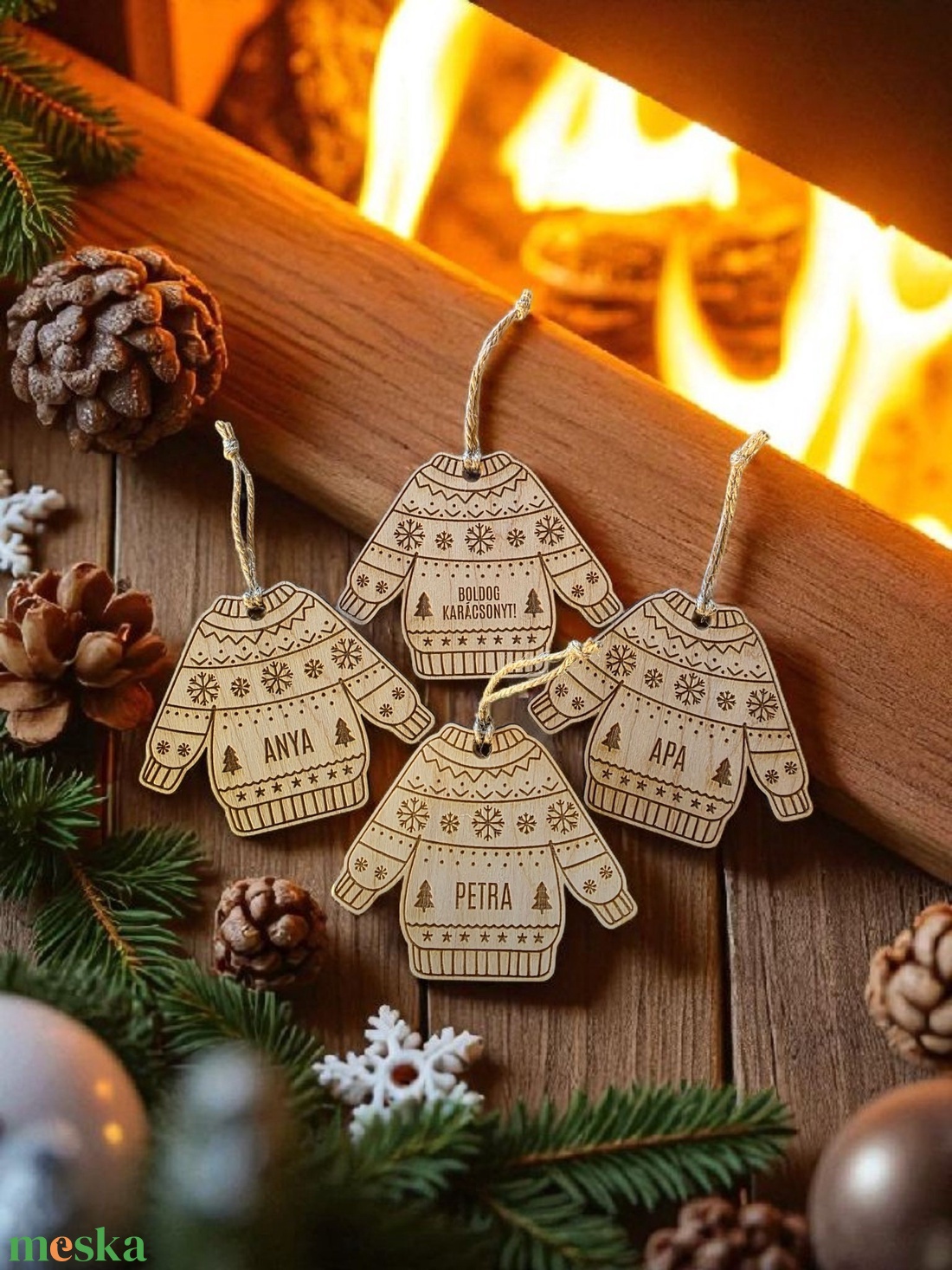 Neves karácsonyfa dísz - karácsony - karácsonyi lakásdekoráció - karácsonyfadíszek - Meska.hu