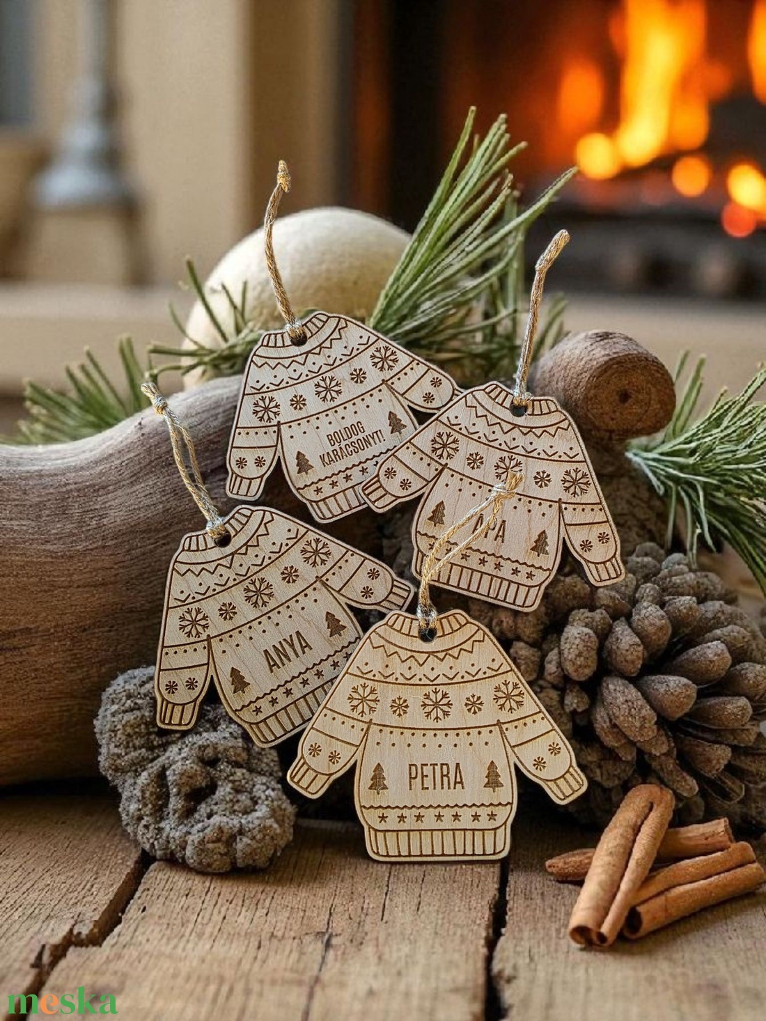 Neves karácsonyfa dísz - karácsony - karácsonyi lakásdekoráció - karácsonyfadíszek - Meska.hu