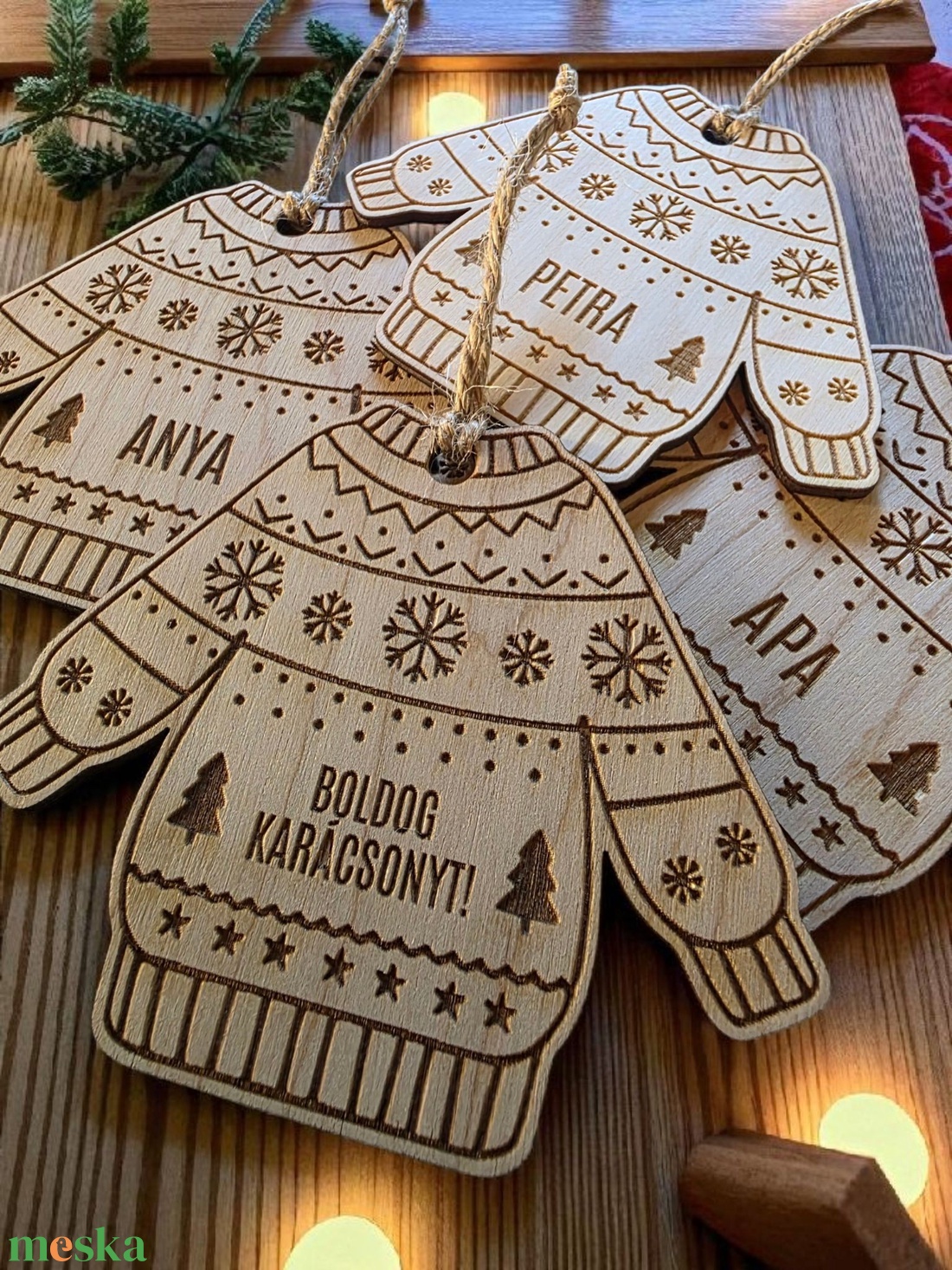 Neves karácsonyfa dísz - karácsony - karácsonyi lakásdekoráció - karácsonyfadíszek - Meska.hu