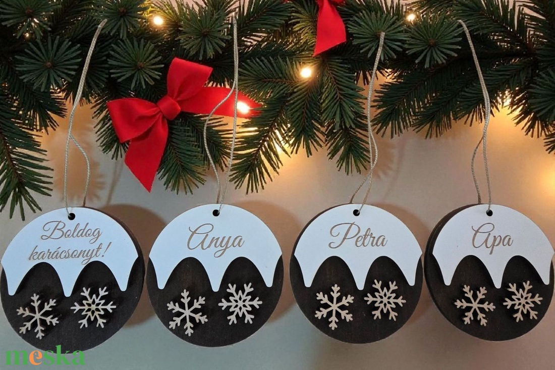 Neves karácsonyfa dísz - karácsony - karácsonyi lakásdekoráció - karácsonyfadíszek - Meska.hu