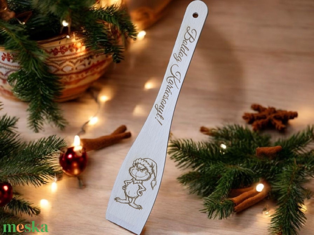 Karácsonyi fakanál - otthon & életmód - konyhafelszerelés, tálalás - sütés, főzés - fakanál & fakanáltartó - Meska.hu