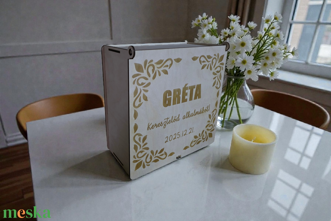 Emlékörző Fa Doboz keresztelőre - baba - mama - babaemlékek - baba emlékőrző - Meska.hu