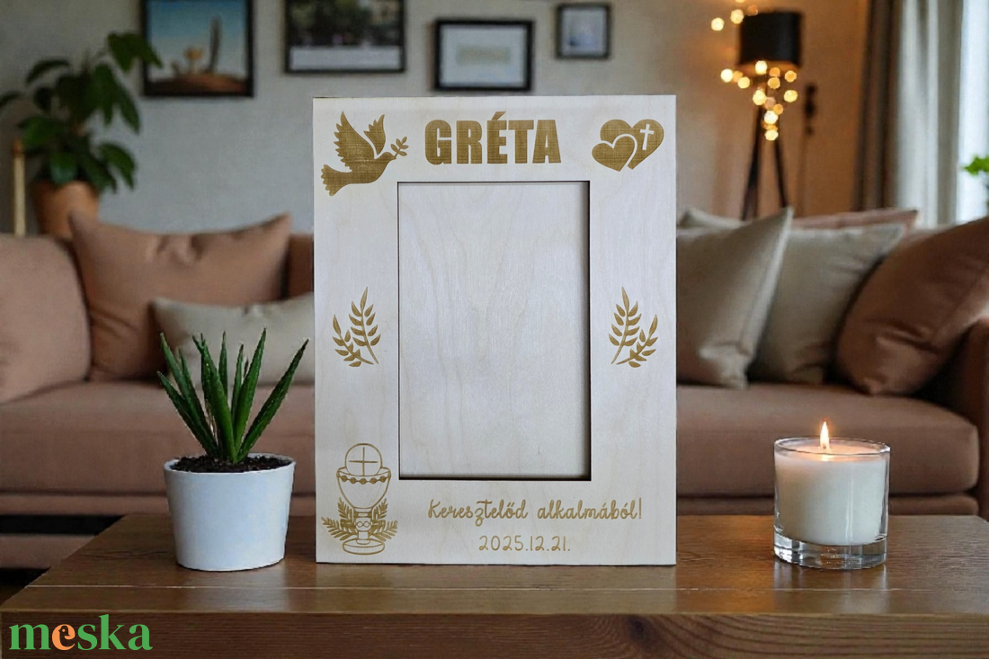 Névreszóló képkeret keresztelőre - játék & sport - keresztelőajándékok - Meska.hu