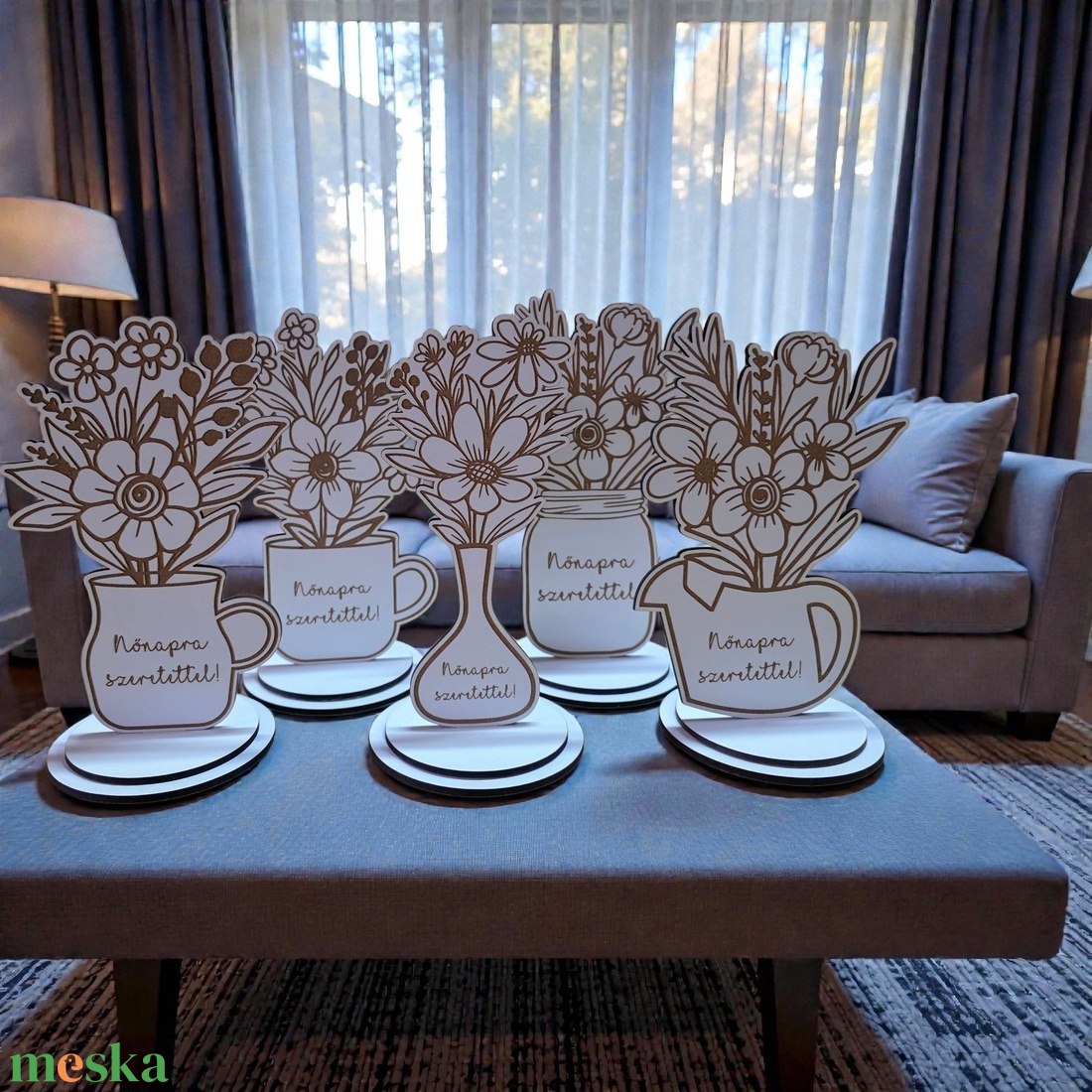 Nőnapi dekorációs virág - otthon & életmód - dekoráció - asztal és polc dekoráció - asztaldísz - Meska.hu