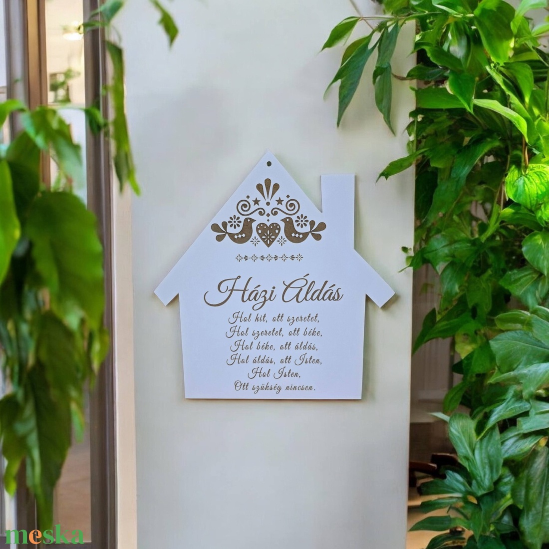 HÁZI ÁLDÁS dekorációs tábla - otthon & életmód - dekoráció - fali és függő dekoráció - függődísz - Meska.hu