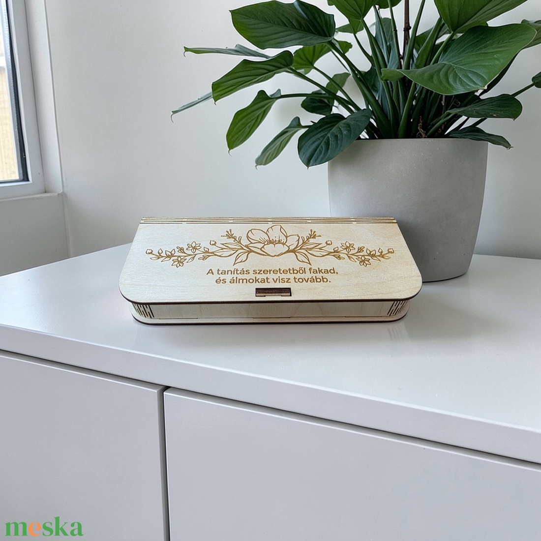 Gravírozott fa tolltartó, köszönetajándék - otthon & életmód - papír, írószer - ceruza & toll - Meska.hu