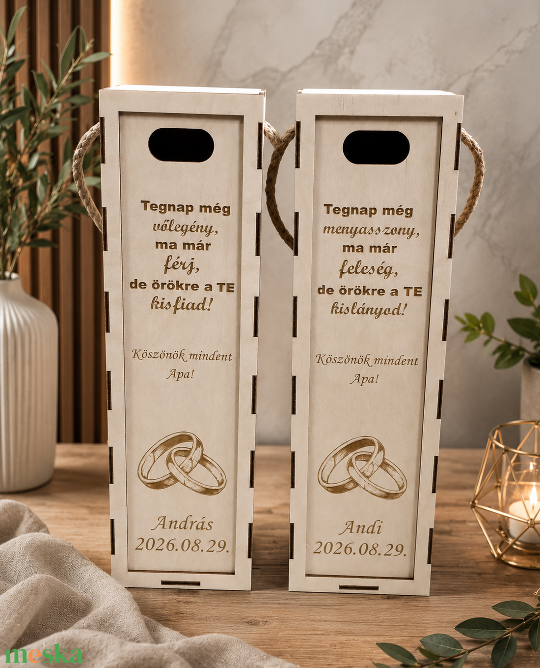 Szülőköszöntő bortartó  - esküvő - emlék & ajándék - szülőköszöntő ajándék - Meska.hu