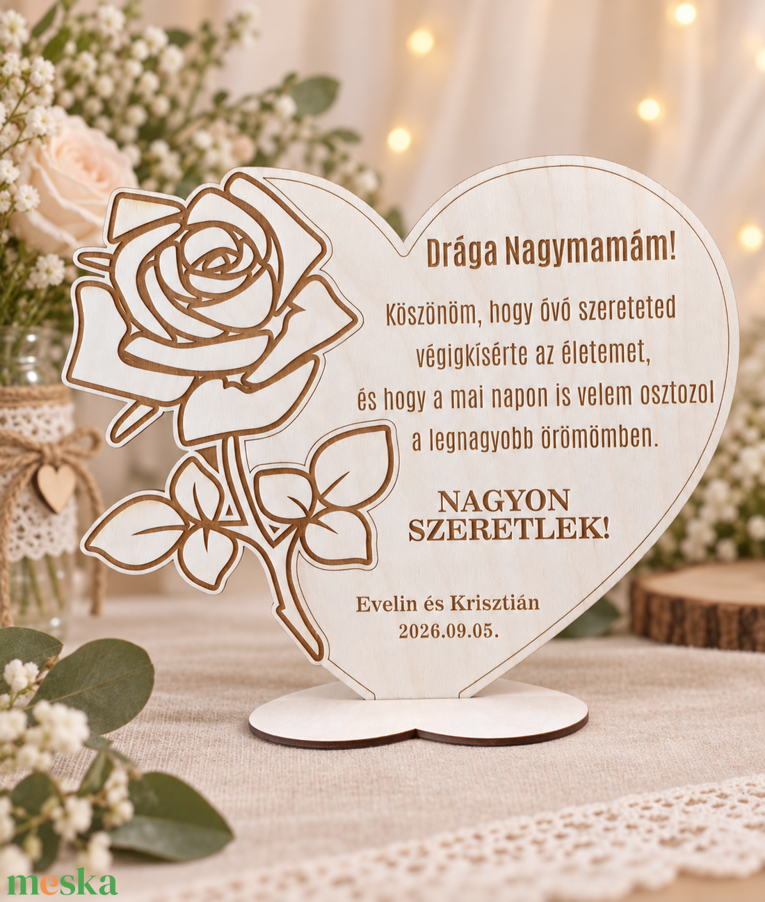 Esküvői köszönőajándék Nagymamáknak  - esküvő - emlék & ajándék - szülőköszöntő ajándék - Meska.hu